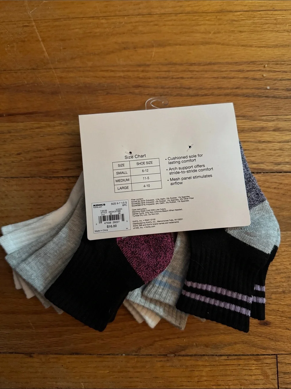 6 pair Girl’s SO Ankle Socks NWT